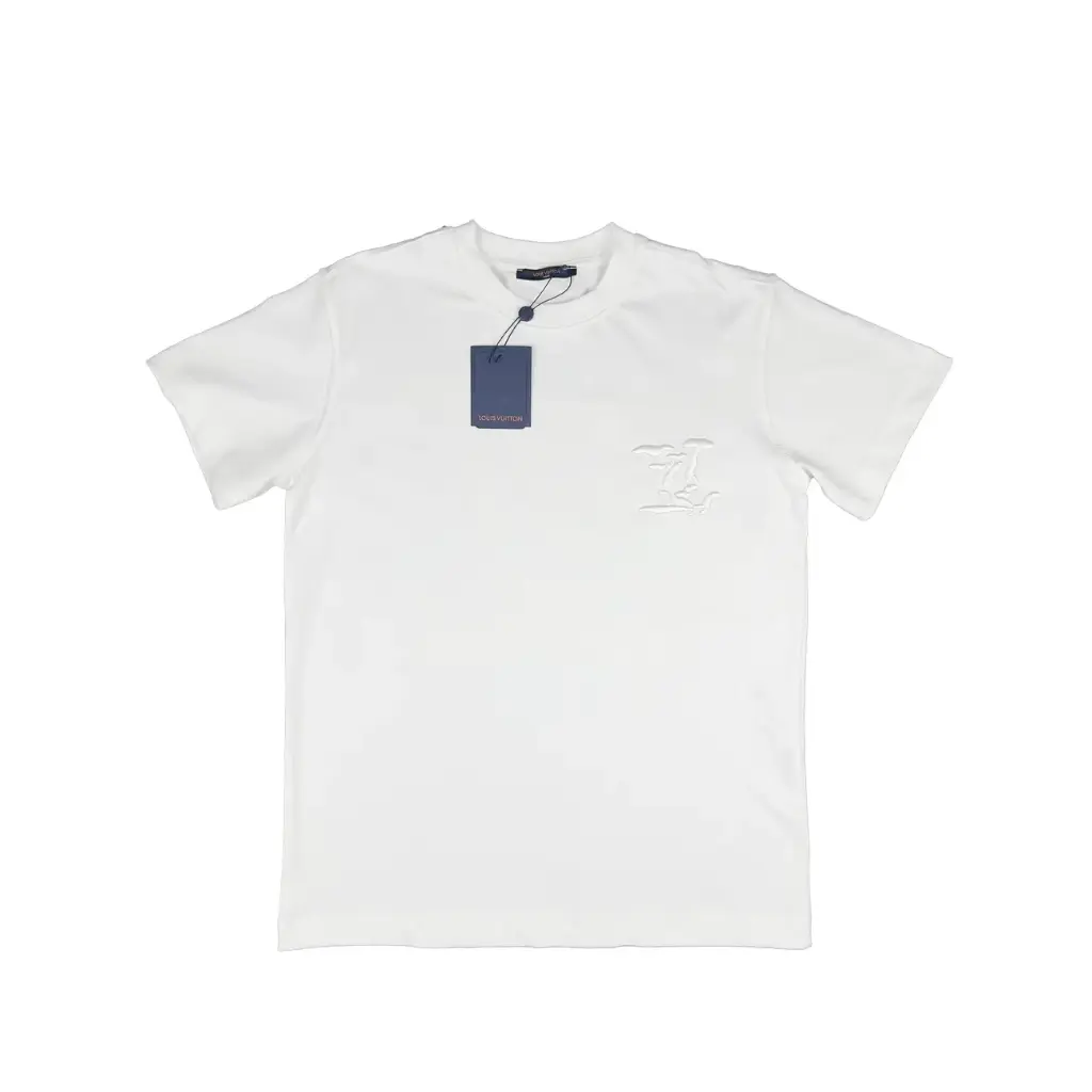 PLAYERA LV MOD. BORDADA BLANCO