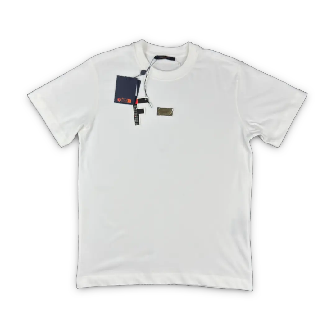 PLAYERA LV MOD. PLACA BLANCO