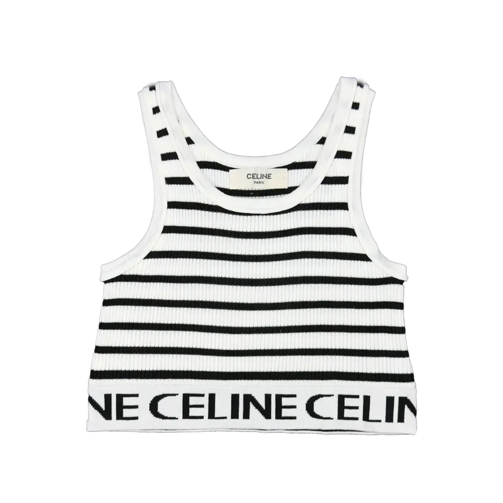 TOP CELINE BEIGE CON RAYAS