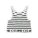 TOP CELINE BEIGE CON RAYAS