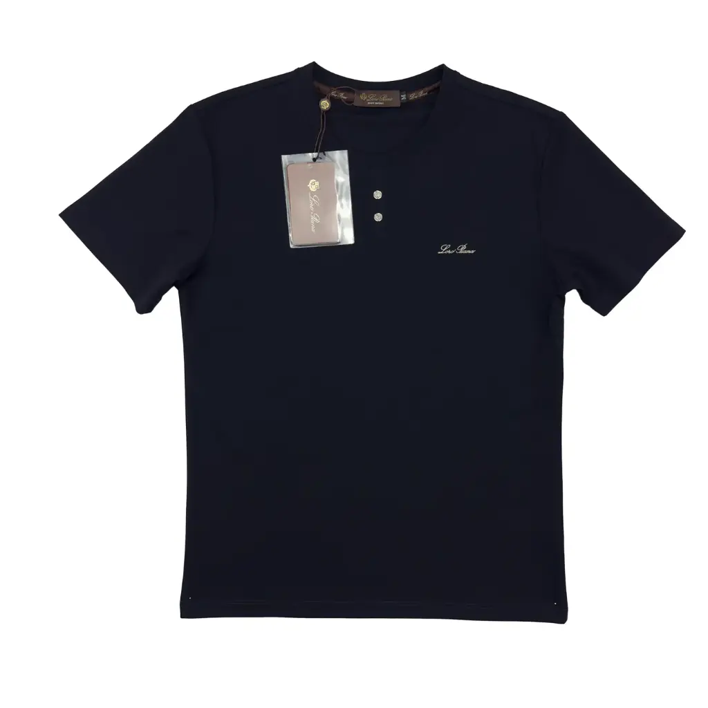 PLAYERA LORO PIANA MOD. 005 BOTONES AZUL MARINO