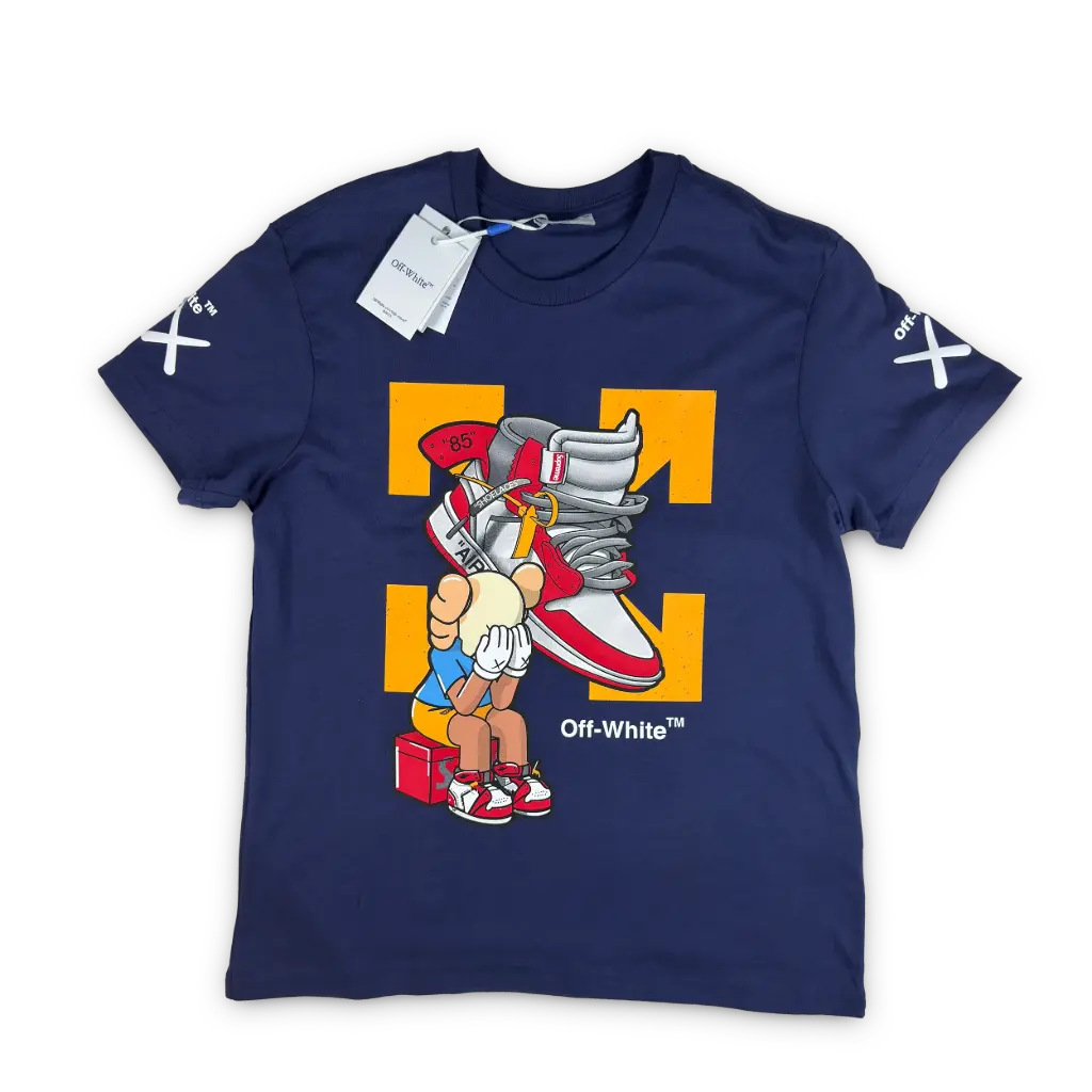 PLAYERA AMERICANA OFF WHITE color: Marino,modelo: 008,