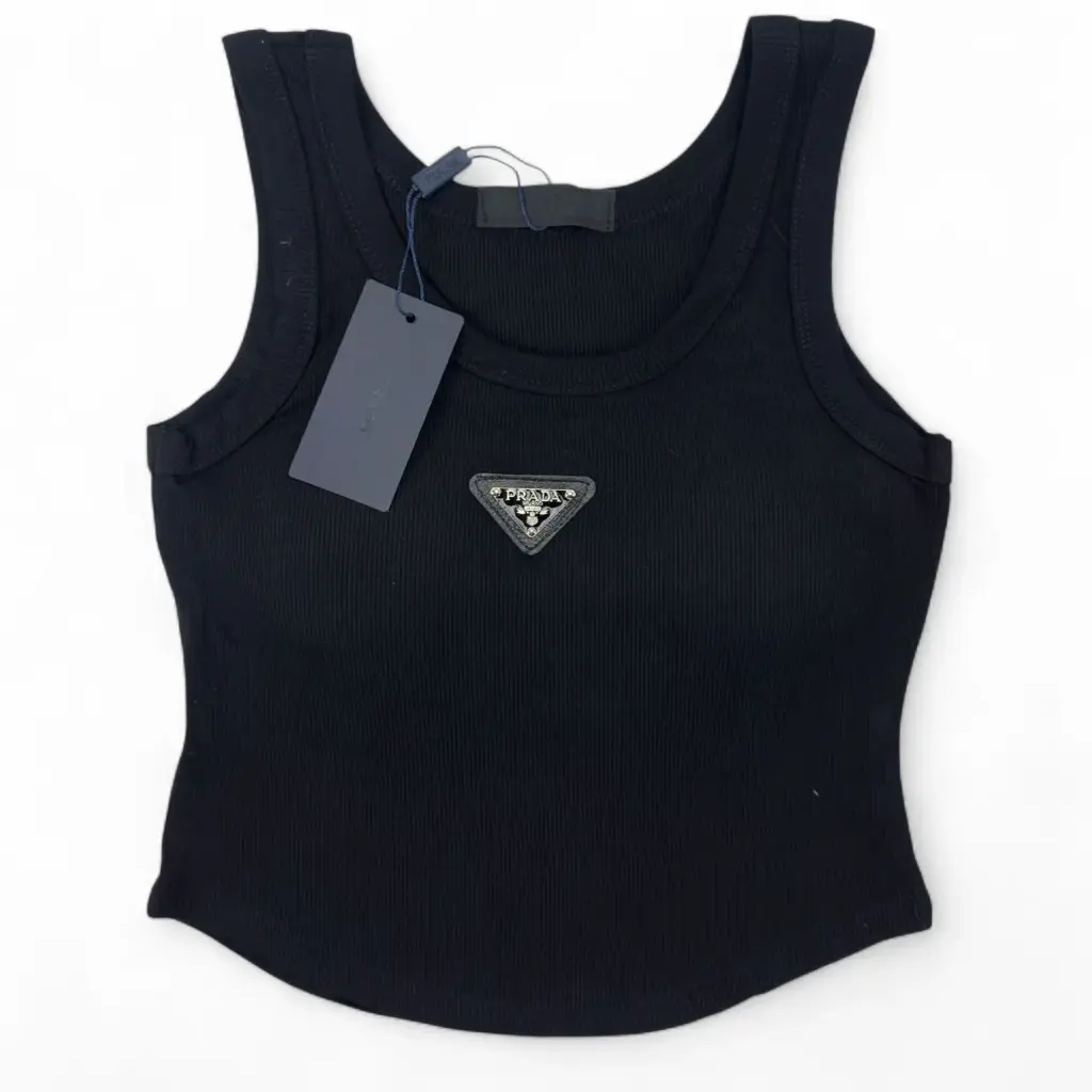 TANK TOP PRADA PLACA COLOR NEGRO