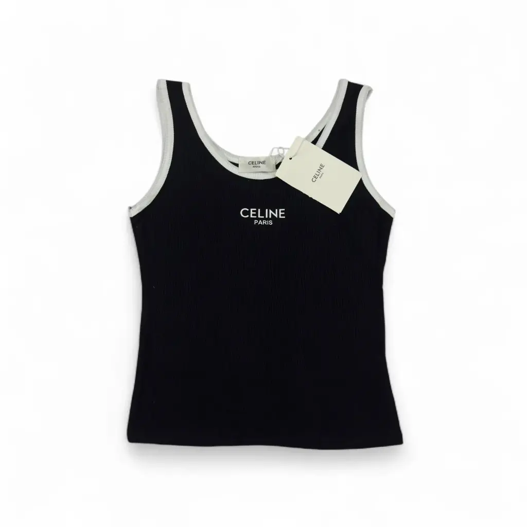 TANK TOP CELINE BORDADA COLOR NEGRO