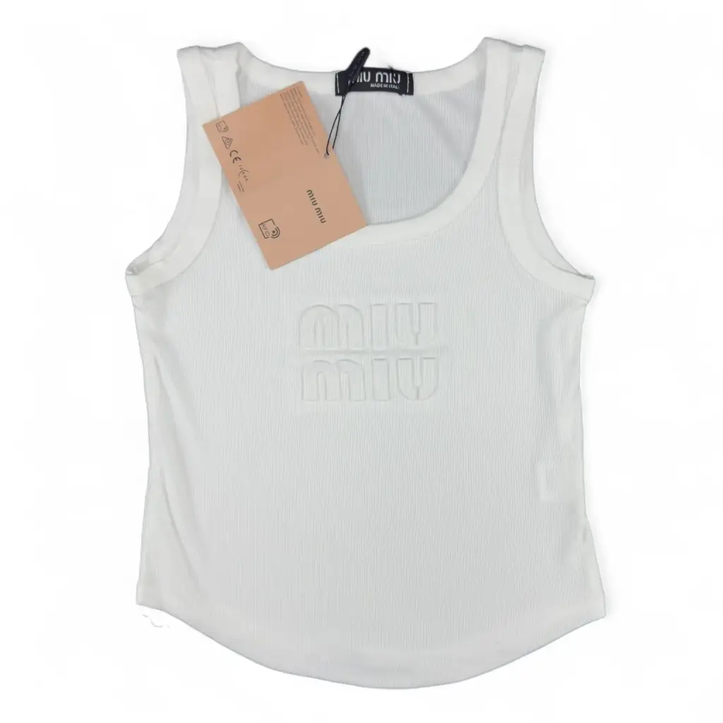 TANK TOP MIU MIU RELIEVE COLOR BLANCO