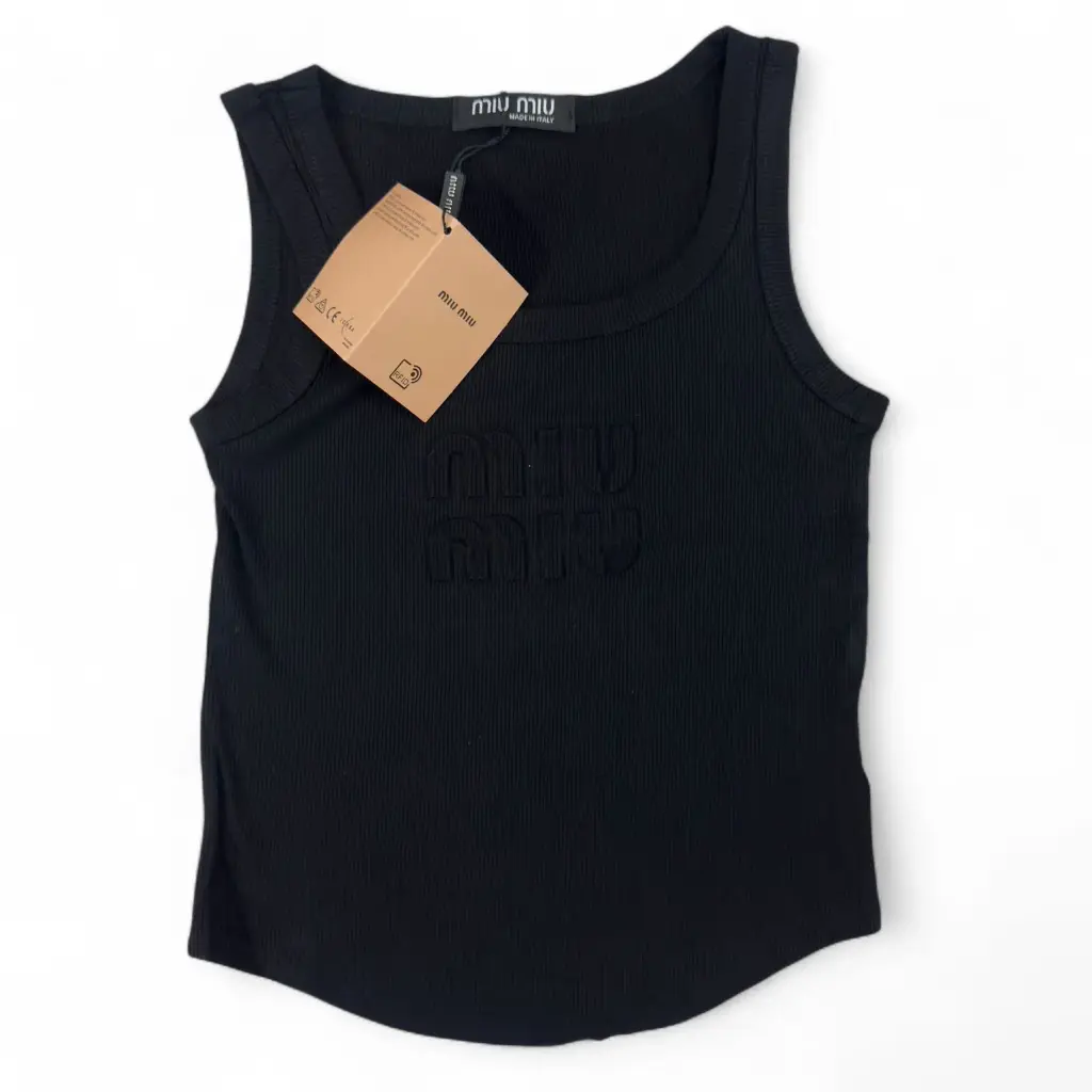 TANK TOP MIU MIU RELIEVE COLOR NEGRO