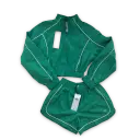 CONJUNTO ALO YOGA CHAMARRA Y SHORT VERDE