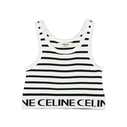 TOP CELINE BEIGE CON RAYAS