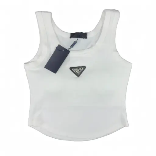 TANK TOP PRADA PLACA COLOR BLANCO