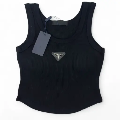 TANK TOP PRADA PLACA COLOR NEGRO