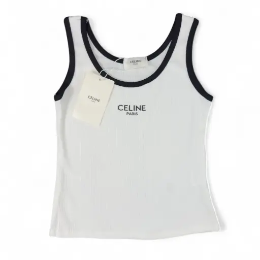 TANK TOP CELINE BORDADA COLOR BLANCO
