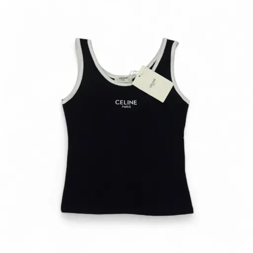 TANK TOP CELINE BORDADA COLOR NEGRO